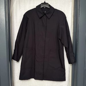 Andrea Marin women’s black Trench Coat Jacket Removable Warmer Size 8